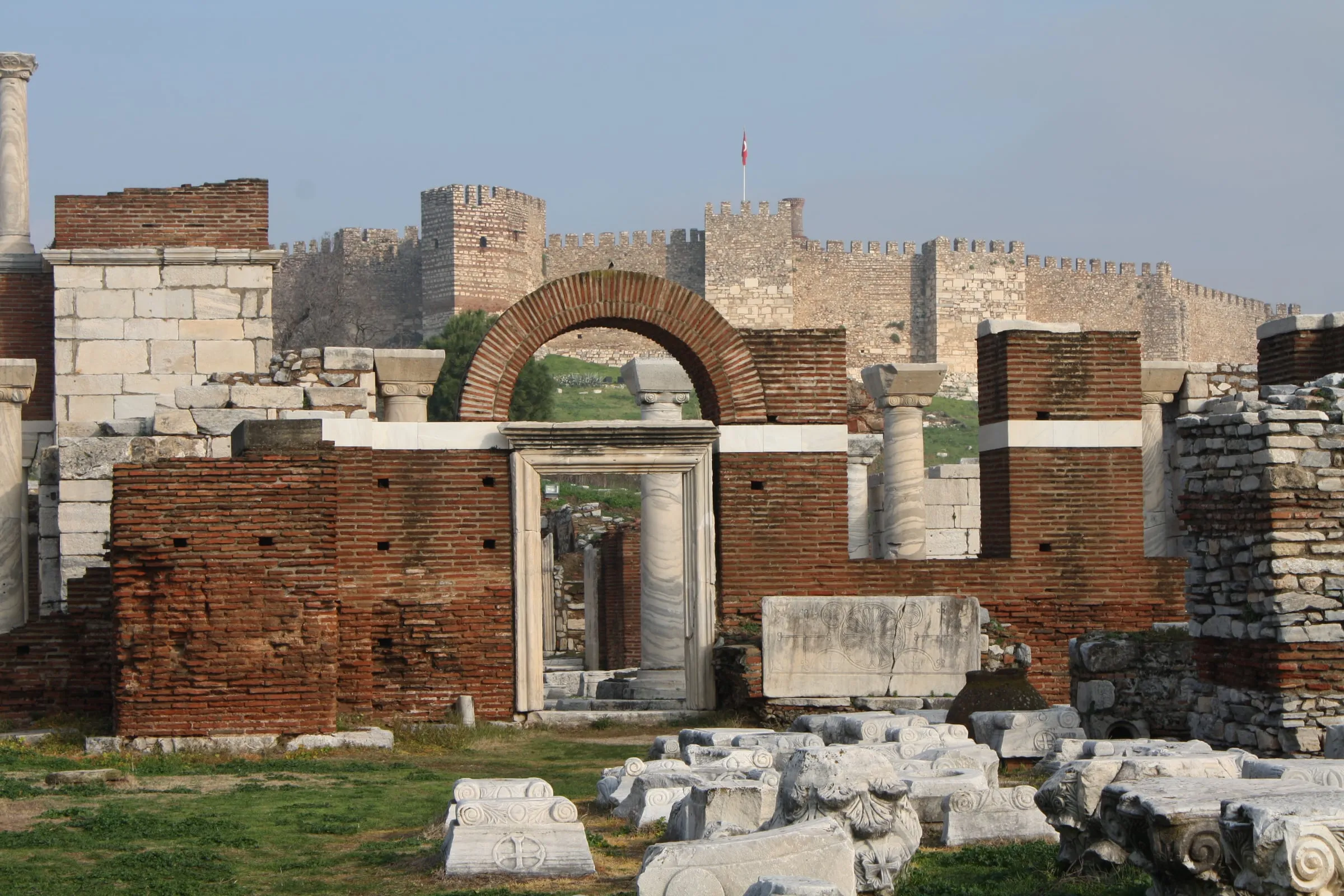 Ruins and walls of Selçuk below Ayasuluk hill